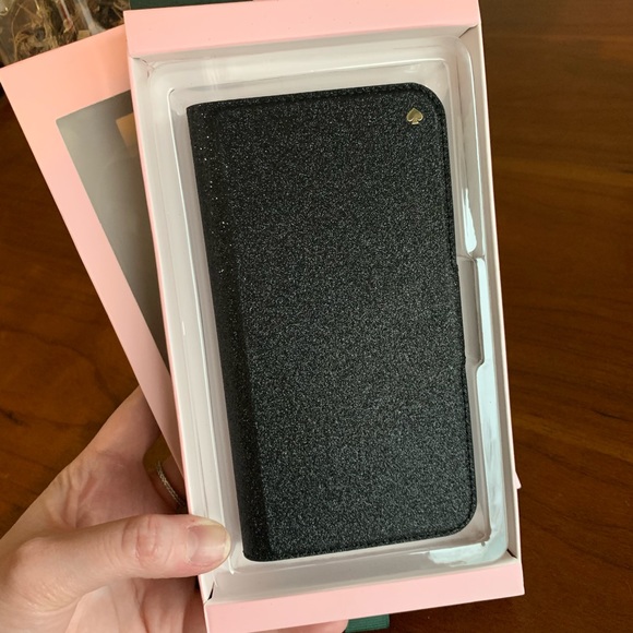 Kate Spade ♠️ Black Sparkle iPhone X/XS Wrapfolio - Picture 1 of 6